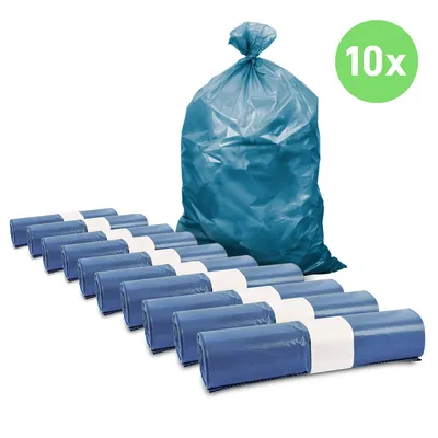Produktbild von Müllsäcke, 250 St. extra starke blaue Müllbeutel, 120 l Fassungsvermögen, 700 x 1.100 mm, Typ 70 mit 42 my, besonders reißfest, ideal für Garten, Umzüge, Entrümpelungen & Haushalt, 10er Pack