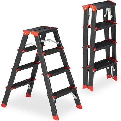 Produktbild von Famanu Aluminiumleiter 4 Stufen - Schwarz