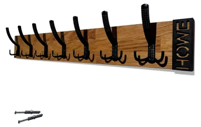 Produktbild von Kleiderhaken aus Eiche – Wandgarderobe in modernem Design