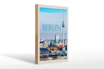 Produktbild von Holzschild Reise 20x30cm Berlin Deutschland Aussicht Stadt