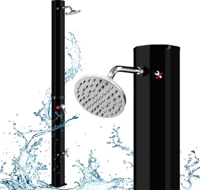 Produktbild von TRMLBE prysznic solarny 35 litrów solarny prysznic ogrodowy kempingowy 217 cm woda maks. 60°C z prysznicem nożnym i deszczownicą nadaje się do standardowych węży ogrodowych - czarny