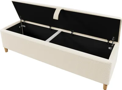 Produktbild von okwish Sitzbank 165x38 mit Hydraulischem Stauraum,Bettbank aus Cord,Polsterbank für Schlafzimmer, Wohnzimmer und Flur,Beige