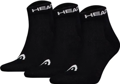 Produktbild von HEAD Uni Quarter Socken, 3er Pack - Elements All Sport Quarter, Logo, einfarbig Schwarz 39-42