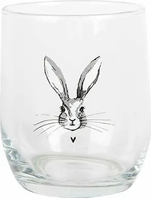 Produktbild von Clayre &amp; Eef RUBGL0001 Průhledná sklenice na pití s králíkem Ø 8x9 cm 300 ml
