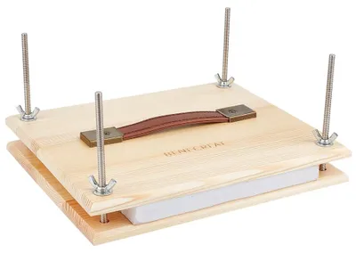 Buchpresse aus Holz, 20,5x25,2 cm, DIY-Buchbinderei-Set