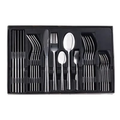 Produktbild von 30tlg. Besteck 30 Stück für 6 Personen Besteckset Geschenkpaket Messer / Gabel / Esslöffel / Teelöffel / Kuchengabel, Besteckset Edelstahl POLIERT