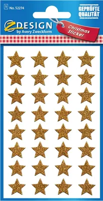 Produktbild von AVERY Zweckform ZDesign Weihnachts-Sticker "Glamour", gold