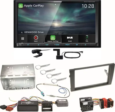 Produktbild von Kenwood DNX-7190DABS Android Auto Carplay Einbauset für Seat Exeo Audi A4 B6 B7