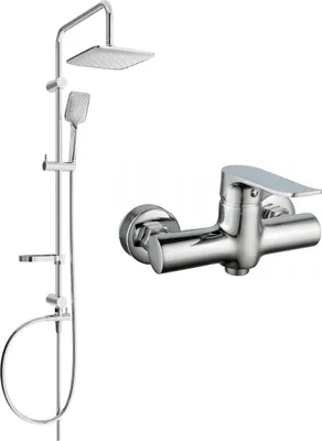 Immagine prodotto di Mexen Sven set doccia esterno con soffione e miscelatore doccia Pecos, cromo - 72740262-00