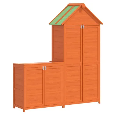 Image de vidaXL Ensemble de 2 abris de jardin en pin massif brun