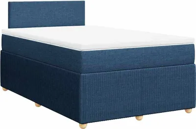 Produktbild von vidaXL Boxspringbett mit Matratze Blau 120x190 cm Stoff
