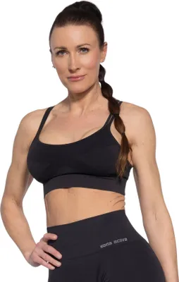 Produktbild von Gatta Active, Sport BH, Seamless BH Damen, Yoga Top, Melange Schwarz - Grau, L
