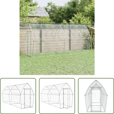 Immagine prodotto di The Living Store Gabbia per polli Silver 400x105x182 cm Acciaio zincato