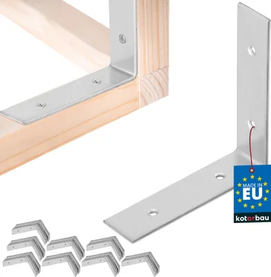 Obrázek produktu pro KOTARBAU® 100 ks. Úhelníková spojka 80 x 80 x 20 mm pozinkovaná ocel stříbrná těžký úhelníková spojka nosníku nábytek úhelníková spojka dřevo úhelníková spojka police úhelníková spojka kovová stabilní odolná ocelová úhelníková spojka