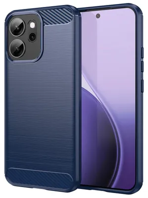Zdjęcie produktu dla Techsuit Carbon Silicone etui do Oppo Reno14 F / Reno14 FS 5G - niebieskie