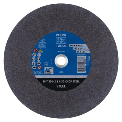 Produktbild von PFERD 80 T 350-2,8 K SG CHOP STEEL/25,4, Stahl, PFERD, 2,54 cm, 35 cm, 4400 RPM, 10 Stück(e)