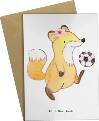 Produktbild von Mr. & Mrs. Panda Glückwunschkarte Fußballtrainerin Herz - Weiß - Geschenk, osterkarte, Fußballspiel, dankeskarten, Verein Fußball, Glücksbringer, hochzeitskarten