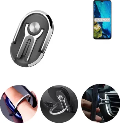 Produktbild von K-S-Trade 3in1 Smartphone-Ring Handy-Ring kompatibel mit Cubot P30 Fingerhalterung  Handyring Tischständer Lüftungsgitter-Halterung Tisch Ständer