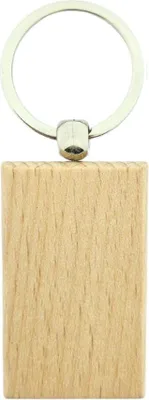 Produktbild von CombiCraft Schlüsselanhänger aus Holz Rechteck mittel 51x32 mm - pro 50 Stück - Ohne Aufdruck