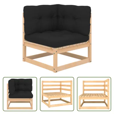 Produktbild von The Living Store Garten-Ecksofa mit Kissen Massivholz Kiefer