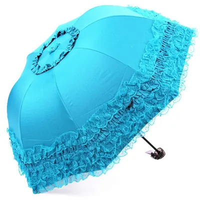Produktbild von Solidchoice – Vintage-Sonnenschirm, faltbar, mit 3D-Blumenstickerei