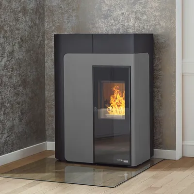 Produktbild von Haas+Sohn HSP 8 Home II 445.08 Pelletofen Perl-Schwarz | Front Perl-Grau