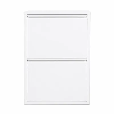 Produktbild von Alveon Schuhkipper Metall 2 Klappen schmal 51 x 15 x 75 cm - Weiß