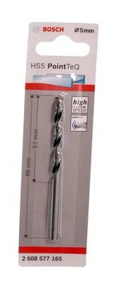 Obrázok produktu pre Bosch 2 608 577 165, Vŕtačka, Špirálový vrták, rotácia vpravo, 5 mm, Oceľ, liatina, 5 mm