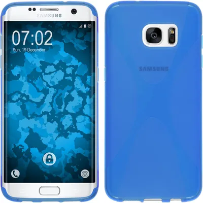 Produktbild von PhoneNatic Case kompatibel mit Samsung Galaxy S7 Edge - blau Silikon Hülle X-Style Cover