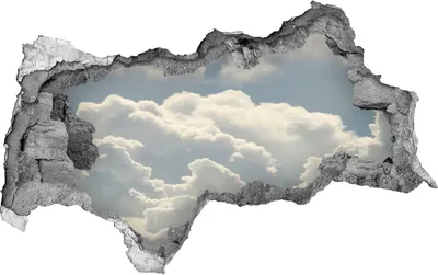 Produktbild von Selbstklebender Loch-3D-Aufkleber 95x73 cm Wolken
