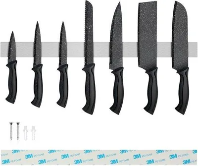 Productafbeelding van Messenhouder 50 cm - roestvrij staal - magnetisch - voor veilig opbergen - m-winkel