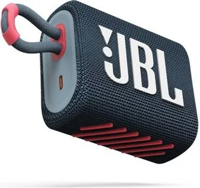 A studio shot of a JBL Bluetooth speaker.