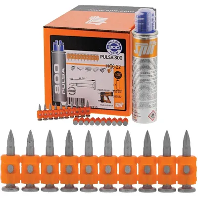 Obrázok produktu pre SPIT HC6-22, 22 mm, klince do betónu, oceľ, 500 ks + P800, plynová pištoľ PULSA 800