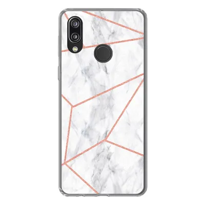 Produktbild von MuchoWow® Handyhülle Schutzhülle Hülle für Huawei P20 Lite (2020) Marmor - Roségold - Weiß Silikon Softcase Handy Hülle - Kartenhalter