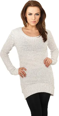 Produktbild von Urban Classics Ladies Long Wideneck Frauen Pullover, Größe: L; Farbe: Offwhite