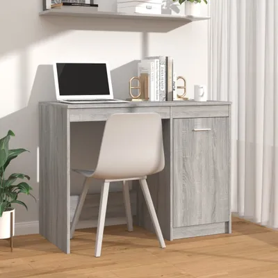 Obrázek produktu pro vidaXL Psací stůl Grey Sonoma 100x50x76 cm Materiál na bázi dřeva - Psací stoly - Kancelářské stoly - Počítačový stůl
