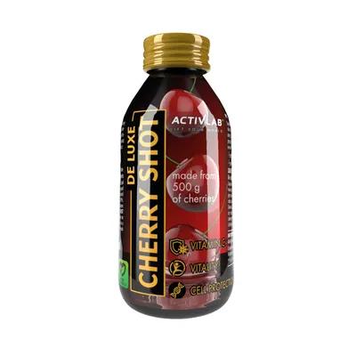 Zdjęcie produktu dla De Luxe Cherry Shot na bazie zagęszczonego soku z gorzkiej wiśni Activlab