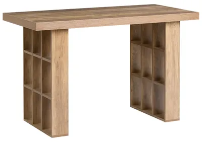 Produktbild von BELIANI Schreibtisch Hellbraun MDF 120 x 60 cm mit 18 Fächern Stauraum Skandinavischer Stil für Homeoffice Bürotisch