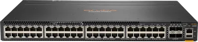 Produktbild von HPE Aruba 6300M - Switch - L3 - managed - 48 x 10/100/1000 (1 PoE+) + 4 x 1 Gigabit / 10 Gigabit / 25 Gigabit / 50 Gigabit SFP56 (Uplink / Stacking) - Front und Seite zu Hinterseite - an Rack montierbar - PoE+
