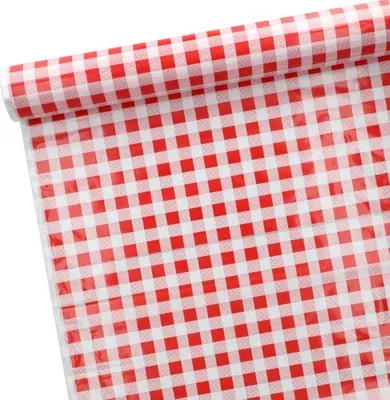 Produktbild von Tischdecke, Folie 50 m x 80 cm rot "Karo"