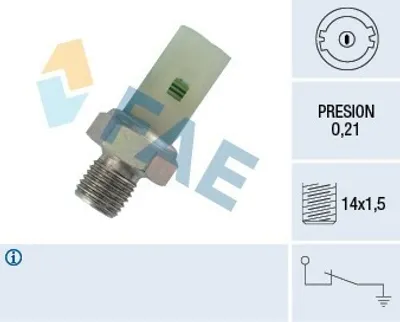 Produktbild von FAE 12350 Öldruckschalter Öldrucksensor für RENAULT TWINGO I (C06) CLIO I (B/C57, 5/357) TWINGO I Kasten (S06) 19 II (B/C53) 19 I (B/C53)