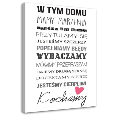 Produktbild von Leinwandbild in diesem haus typografie 40x60 cm Feeby grau wandbild bereit zum aufhängen