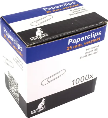 Obrázek produktu pro kangaro  K-10025-1000 kangaro Büroklammern, verzinkt, 25 mm, silber