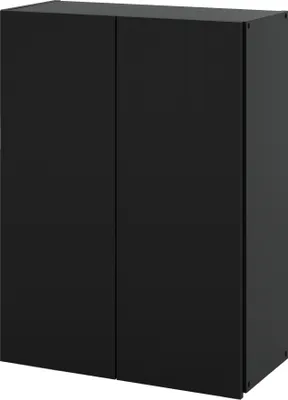 Produktbild von Badezimmer-Wandschrank - Badschrank Badezimmermöbel Waschküche Waschmaschinenregal Hängeschrank Badmöbel mit Stauraum (Schwarz) 60cmx80cmx30cm