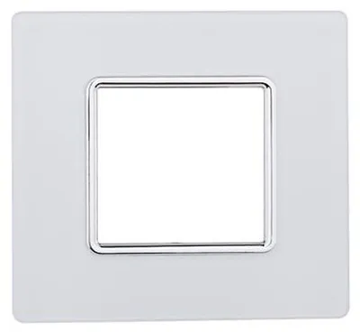 Immagine prodotto di Placca compatibile Bticino Matix 2 moduli vetro colore bianco