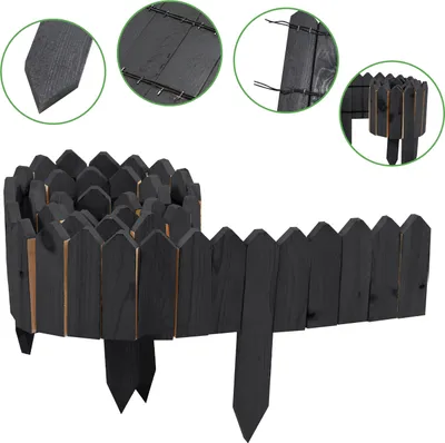 Produktbild von Clanmacy Rasenkante Rollborder Kiefernholz Holzzaun Rolborder 200*10*1.5cm Unbehandelt Beeteinfassung Rasenkante Gartenzaun Holz Dekozaun