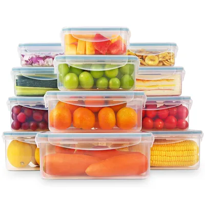 Productafbeelding van YASHE luchtdichte opbergboxen met deksel, set van 12 plastic voorraadbakken, BPA-vrij