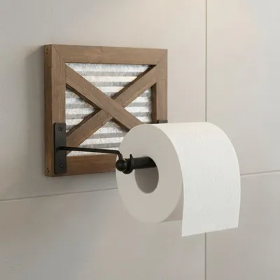 Produktbild von Toilettenpapierhalter Klopapierhalter Braun Rollenhalter Holz Klorollenhalter