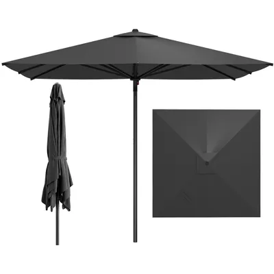 Obrázok produktu pre Slnečník COSTWAY 300 x 300 cm, štvorcový záhradný slnečník, hliníkový terasový slnečník, trhový slnečník do záhrady, na balkón, na terasu, antracitová farba