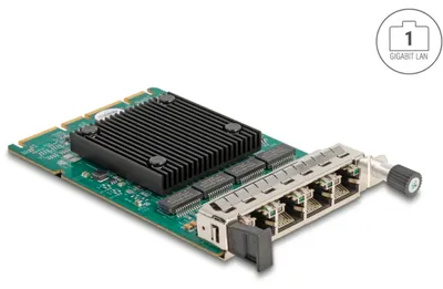 Immagine prodotto di Scheda Delock OCP 3.0 a 4 x RJ45 Gigabit LAN - Scheda di rete - 1.000 Mbps